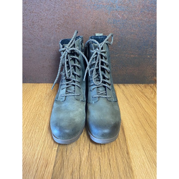 Sorel Emelie Women's Waterproof Green Leather Combat Boot size US 7.5 - Picture 3 of 7